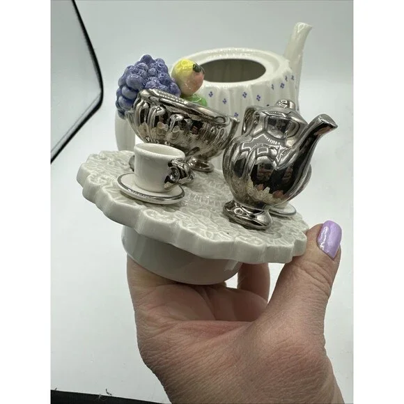 Paul Cardew Teapot Victorian Silver Service Porcelain Retired - Picture 15 of 16